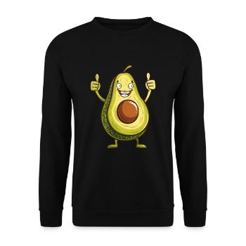 Funny avocado with thumbs up - Unisex Sweatshirt - black - Front - Alina (178cm) & Michal (187cm)