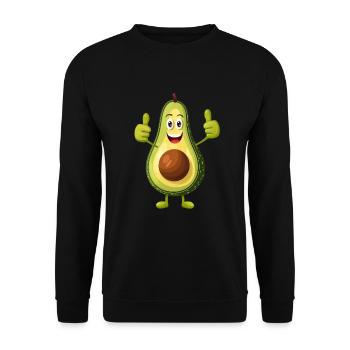 Happy Avocado Thumbs Up - Sweat-shirt Unisexe - noir - Devant - Alina (178cm) & Michal (187cm)
