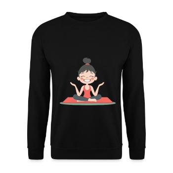 Entspannte Meditation Für Dein Zuhause - Unisex Pullover - Schwarz - Vorne - Alina (178cm) & Michal (187cm)
