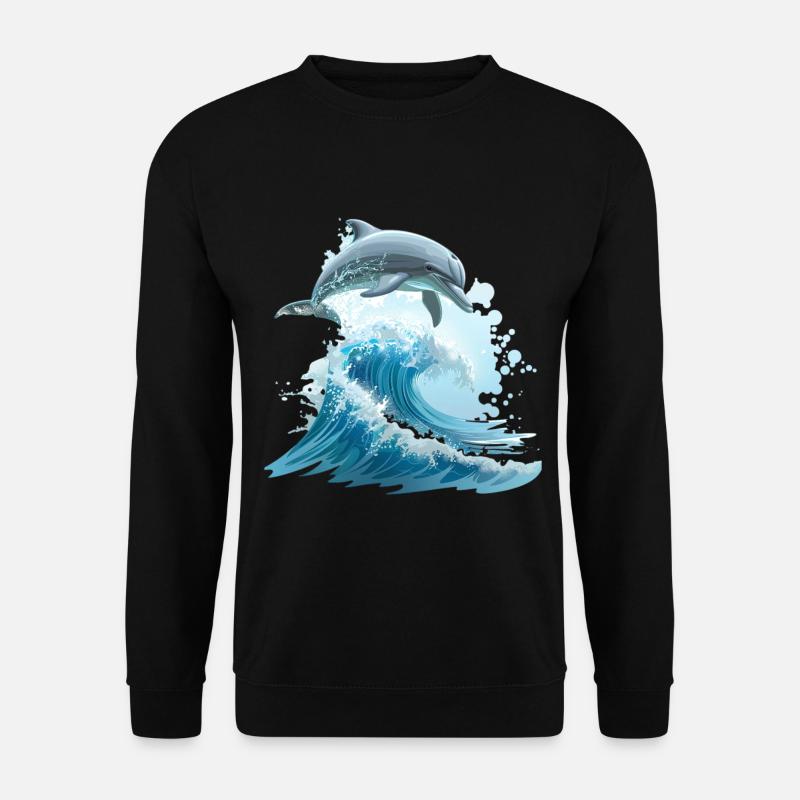 Dauphin Océan Saut Mer - Sweat-shirt Unisexe - noir