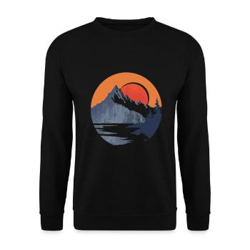 Adventure Mountains at Sunset - Unisex Sweatshirt - black - Front - Alina (178cm) & Michal (187cm)