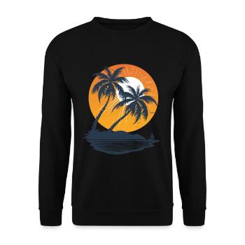 Coucher de soleil ensoleillé sur Palm Island - Sweat-shirt Unisexe - noir - Devant - Alina (178cm) & Michal (187cm)