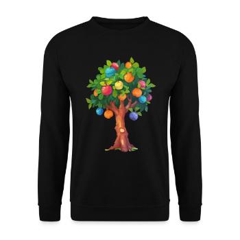 Arbre de printemps coloré avec des boules colorées - Sweat-shirt Unisexe - noir - Devant - Alina (178cm) & Michal (187cm)