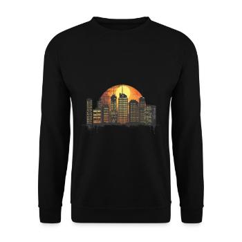 Urban sunset, big city flair - Unisex Sweatshirt - black - Front - Alina (178cm) & Michal (187cm)