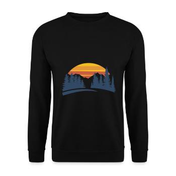 Sunset Forest Nature Experience - Unisex Sweatshirt - black - Front - Alina (178cm) & Michal (187cm)