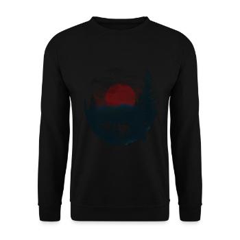 Lune rouge au-dessus de la forêt mystique - Sweat-shirt Unisexe - noir - Devant - Alina (178cm) & Michal (187cm)