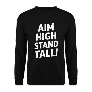 Ziele Hoch, Steh Großartig - Unisex Pullover - Schwarz - Vorne - Alina (178cm) & Michal (187cm)