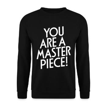 You're a masterpiece Motivation - Unisex Sweatshirt - black - Front - Alina (178cm) & Michal (187cm)