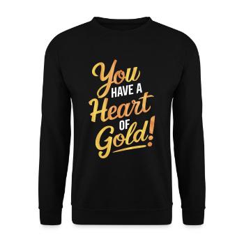 Tu as un cœur d’or - Sweat-shirt Unisexe - noir - Devant - Alina (178cm) & Michal (187cm)