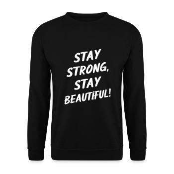 Restez forte, restez belle - Sweat-shirt Unisexe - noir - Devant - Alina (178cm) & Michal (187cm)