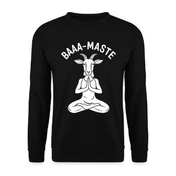 Baaa Mast Relaxed Goat Yoga Pose - Unisex Sweatshirt - black - Front - Alina (178cm) & Michal (187cm)