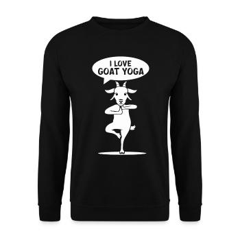 Ich Liebe Ziegenyoga Balance & Harmonie - Unisex Pullover - Schwarz - Vorne - Alina (178cm) & Michal (187cm)