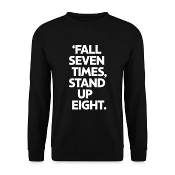Chute sept fois Debout Huit Motivation - Sweat-shirt Unisexe - noir - Devant - Alina (178cm) & Michal (187cm)