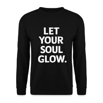 Lass Deine Seele Strahlen - Unisex Pullover - Schwarz - Vorne - Alina (178cm) & Michal (187cm)