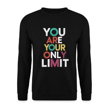 Du Bist Deine Einzige Grenze - Unisex Pullover - Schwarz - Vorne - Alina (178cm) & Michal (187cm)