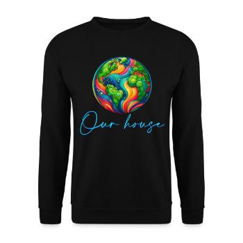 World - Unisex Sweatshirt - black - Front - Alina (178cm) & Michal (187cm)