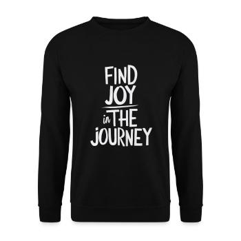 Finde Freude Auf Deinem Weg - Unisex Pullover - Schwarz - Vorne - Alina (178cm) & Michal (187cm)