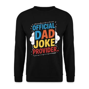 Offizieller Papa Witz Lieferant - Unisex Pullover - Schwarz - Vorne - Alina (178cm) & Michal (187cm)