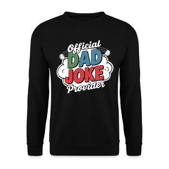 Offizieller Dad Joke Versorger - Unisex Pullover - Schwarz - Vorne - Alina (178cm) & Michal (187cm)