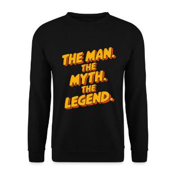 L’homme Le mythe Le motif de la légende - Sweat-shirt Unisexe - noir - Devant - Alina (178cm) & Michal (187cm)