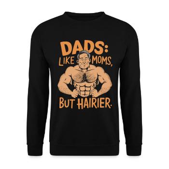 Les papas : comme les mamans, mais les motifs les plus poilus - Sweat-shirt Unisexe - noir - Devant - Alina (178cm) & Michal (187cm)