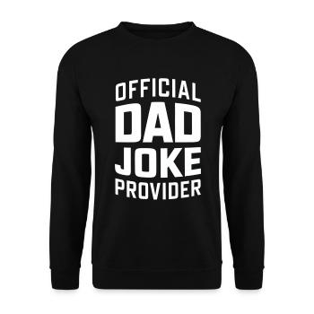 Offizieller Dad Joke Versorger - Unisex Pullover - Schwarz - Vorne - Alina (178cm) & Michal (187cm)