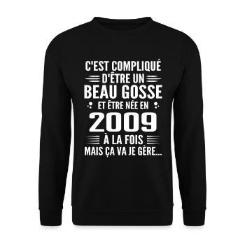 Toujours Beau Gosse 2009 Geburtstagsgeschenk 2009 - Unisex Pullover - Schwarz - Vorne - Alina (178cm) & Michal (187cm)