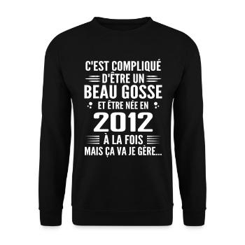 Toujours Beau Gosse 2012 Geburtstagsgeschenk 2012 - Unisex Pullover - Schwarz - Vorne - Alina (178cm) & Michal (187cm)