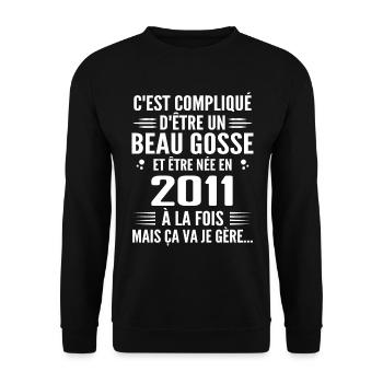 Toujours Beau Gosse 2011 Geburtstagsgeschenk 2011 - Unisex Pullover - Schwarz - Vorne - Alina (178cm) & Michal (187cm)