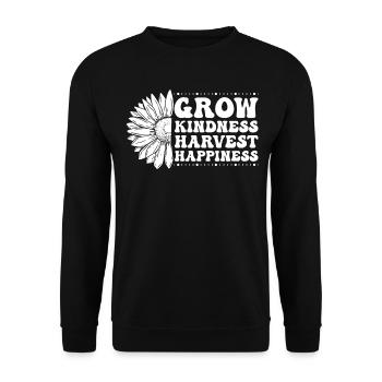 Cultiver la convivialité Récolter le bonheur - Sweat-shirt Unisexe - noir - Devant - Alina (178cm) & Michal (187cm)