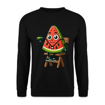 Lifeguard Watermelon Character - Unisex Sweatshirt - black - Front - Alina (178cm) & Michal (187cm)
