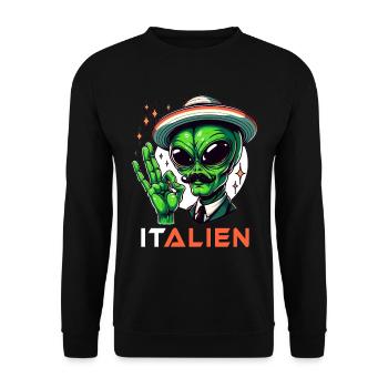 Italy Souvenir Italian Funny Gift - Unisex Sweatshirt - black - Front - Alina (178cm) & Michal (187cm)
