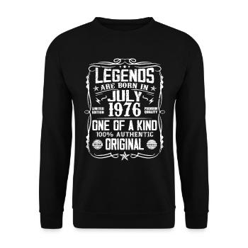 Born in July 1976 Birthday 1976 July 1976 - Unisex Sweatshirt - black - Front - Alina (178cm) & Michal (187cm)