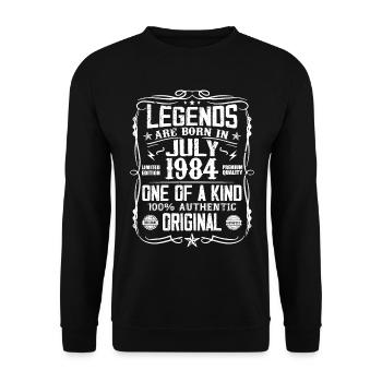 Né en Juillet 1984 Anniversaire 1984 Juillet 1984 - Sweat-shirt Unisexe - noir - Devant - Alina (178cm) & Michal (187cm)