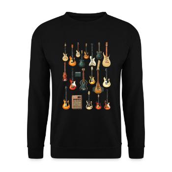 Guitar Different Guitars Music Lover Funny Guitars - Sweat-shirt Unisexe - noir - Devant - Alina (178cm) & Michal (187cm)