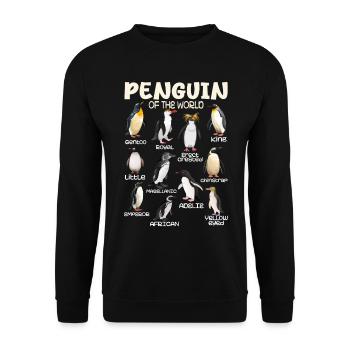 Penguin Penguins Animals of the World Penguin Love - Unisex Sweatshirt - black - Front - Alina (178cm) & Michal (187cm)