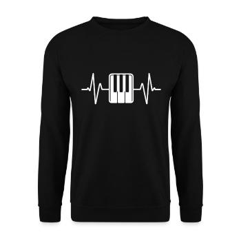 Piano Heartbeat Music Lover Design - Unisex Sweatshirt - black - Front - Alina (178cm) & Michal (187cm)