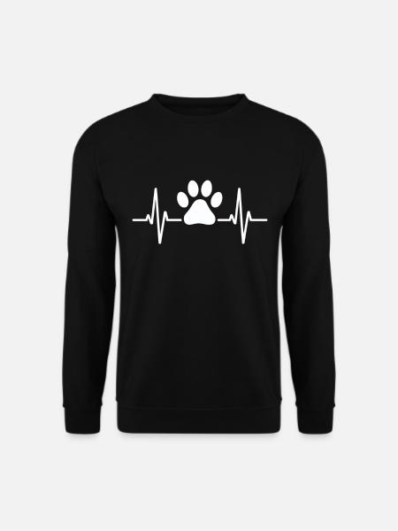Heartbeat with paw print - Unisex Sweatshirt - black