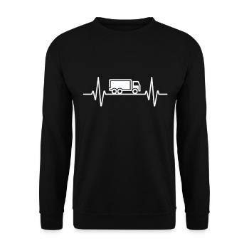 Ligne de battement de cœur de camion pour les camionneurs - Sweat-shirt Unisexe - noir - Devant - Alina (178cm) & Michal (187cm)