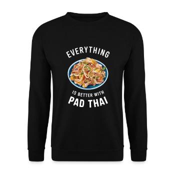 Everything is better with Pad Thai - Unisex Sweatshirt - black - Front - Alina (178cm) & Michal (187cm)