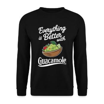 Alles Ist Besser Mit Guacamole - Unisex Pullover - Schwarz - Vorne - Alina (178cm) & Michal (187cm)