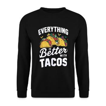 Tout est meilleur avec les tacos - Perfektes - Sweat-shirt Unisexe - noir - Devant - Alina (178cm) & Michal (187cm)