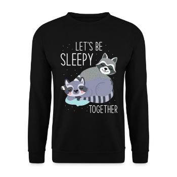 Sleeping Sleepy Tired Raccoon - Unisex Sweatshirt - black - Front - Alina (178cm) & Michal (187cm)