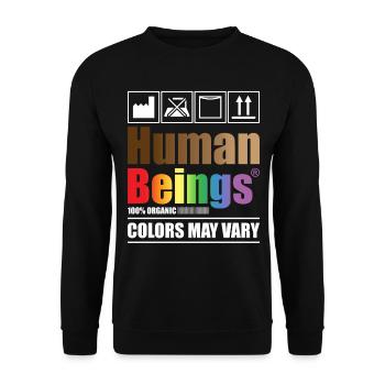 Human Beings 100% Organic Colors May Vary - Unisex Pullover - Schwarz - Vorne - Alina (178cm) & Michal (187cm)