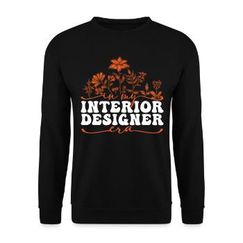 In My Interior Designer Era - Unisex Pullover - Schwarz - Vorne - Alina (178cm) & Michal (187cm)