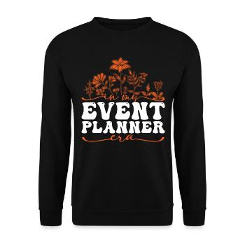 In My Event Planner Era Blumenmotiv - Unisex Pullover - Schwarz - Vorne - Alina (178cm) & Michal (187cm)