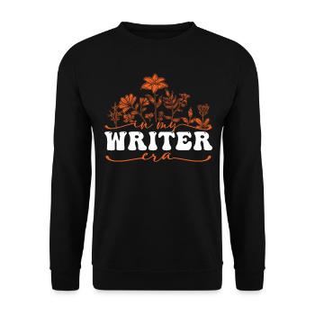 In My Writer Era Floral Motif Lettering - Unisex Sweatshirt - black - Front - Alina (178cm) & Michal (187cm)