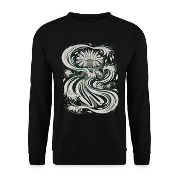 Aztec god Aztec mythology Chalchiuhtotolin - Unisex Sweatshirt - black - Front - Alina (178cm) & Michal (187cm)