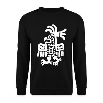 Aztec God Ancient Mythology Chalchiuhtotolin - Unisex Sweatshirt - black - Front - Alina (178cm) & Michal (187cm)