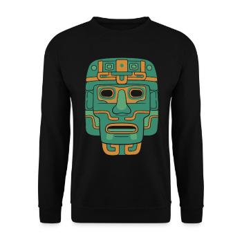 Aztec God Ancient Mythology Huitzilopochtli - Unisex Sweatshirt - black - Front - Alina (178cm) & Michal (187cm)